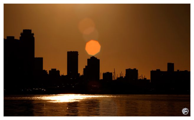 Durban at dawn from the harbor